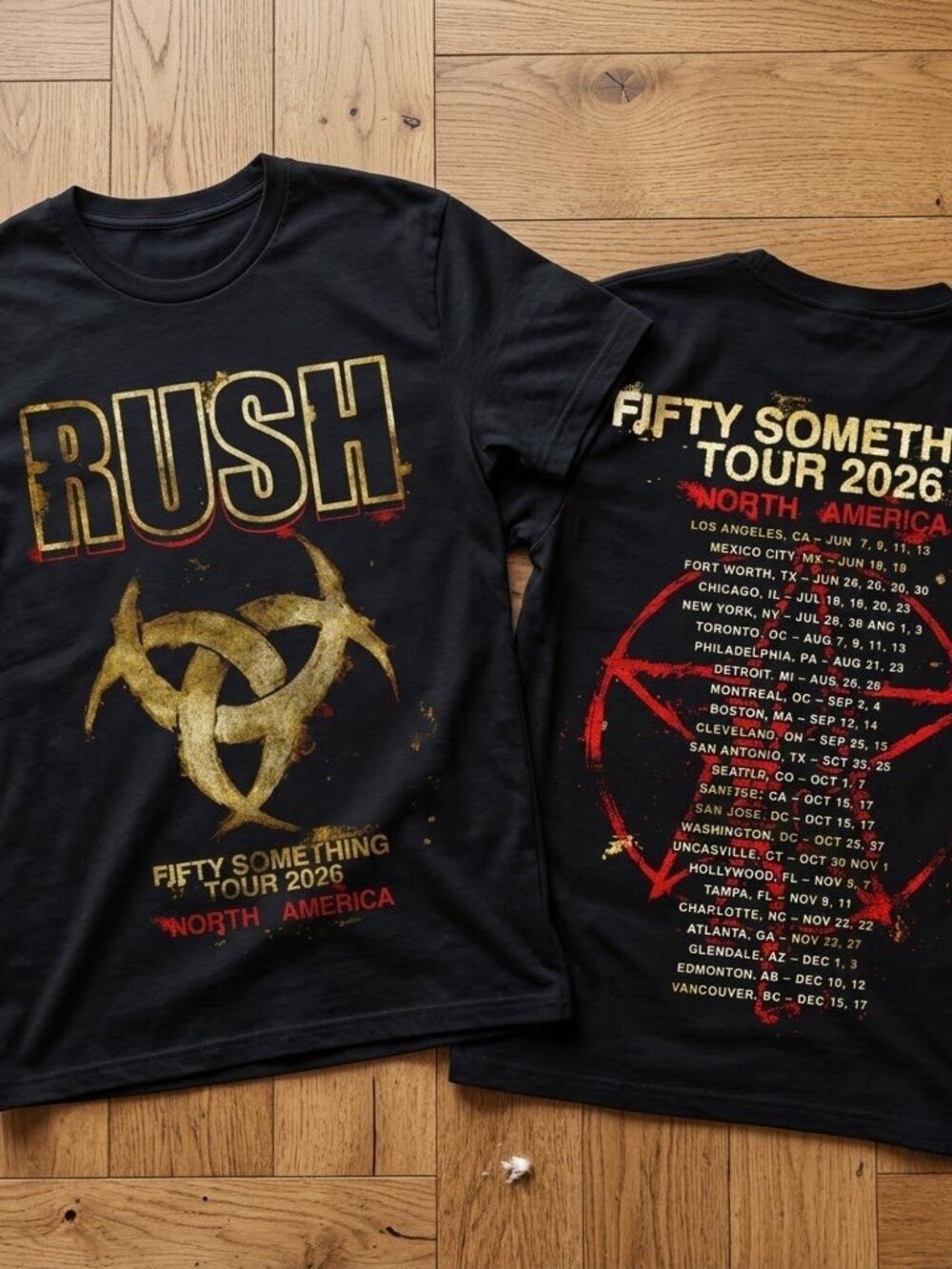 Rush Fifty Something Tour 2026 North America Stage Logo Double Sided T-Shirt